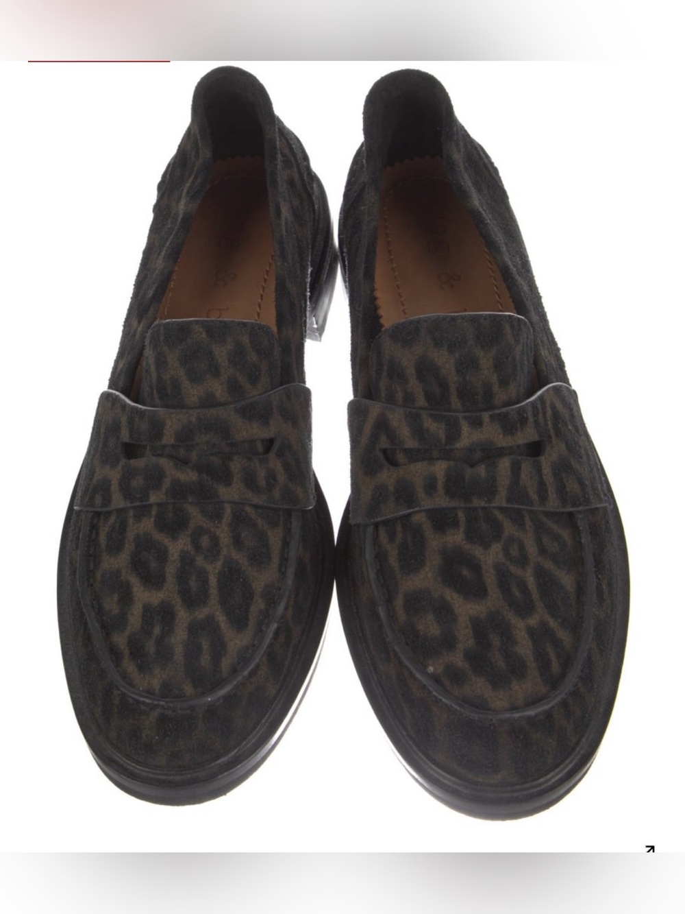 rag & bone New York Women's Leopard Suede Penny Loafers Size 8 or 8.5 - Picture 3 of 11